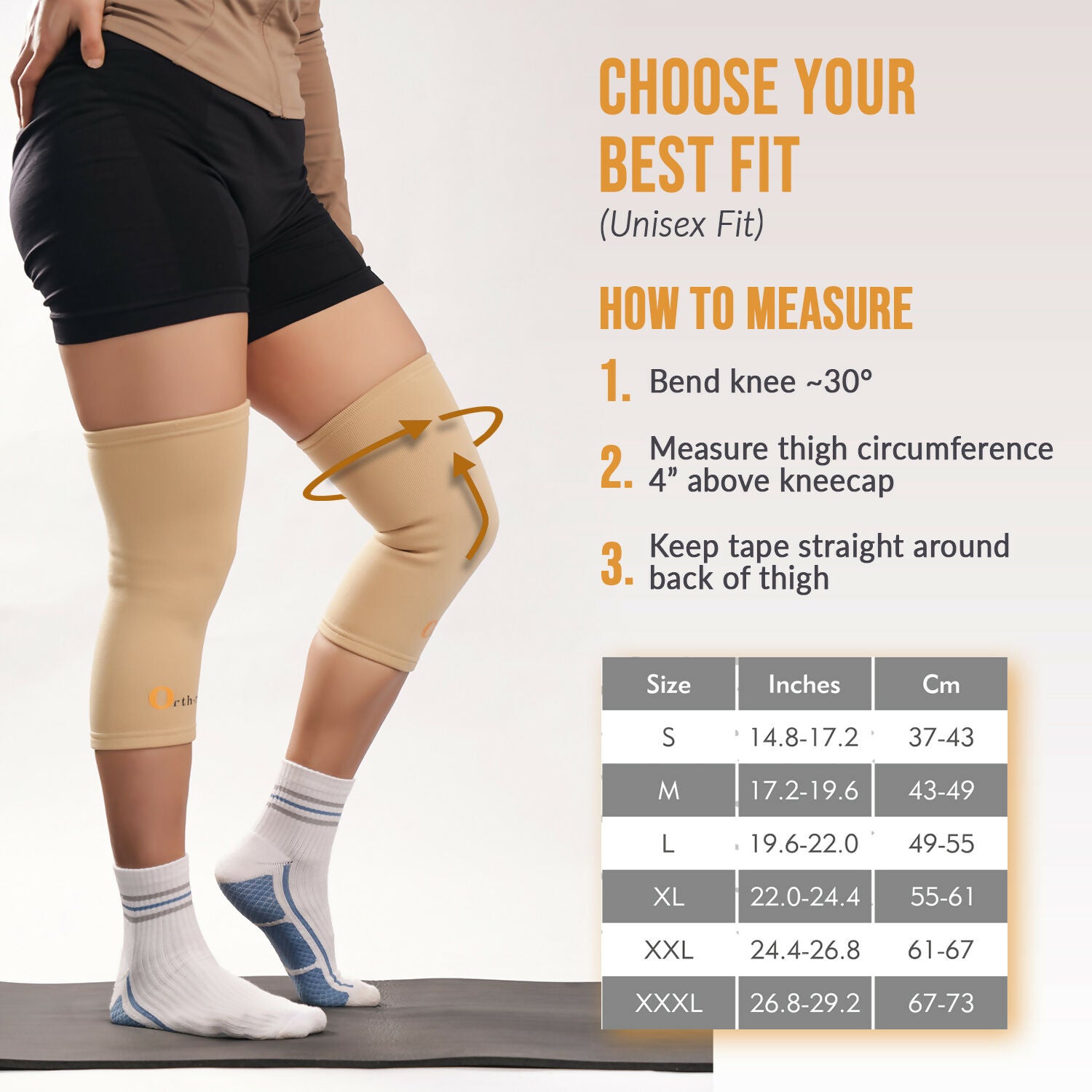 Orth-Rem Knee Cap Support For Men & Women (Pair) Knee Brace Pain Relief