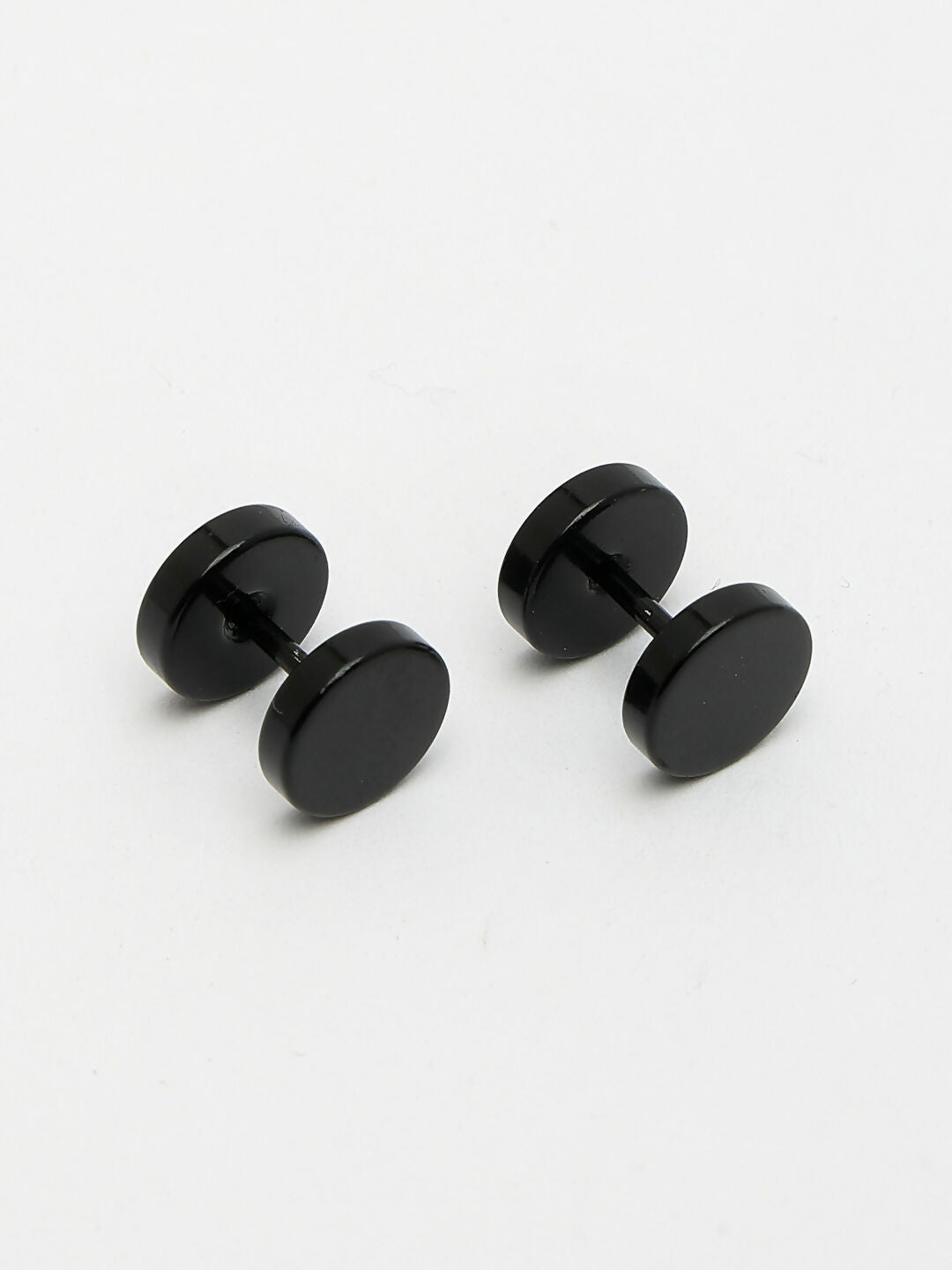 NVR Men's Black Rhodium-Plated Metal Studs Earring - Distacart