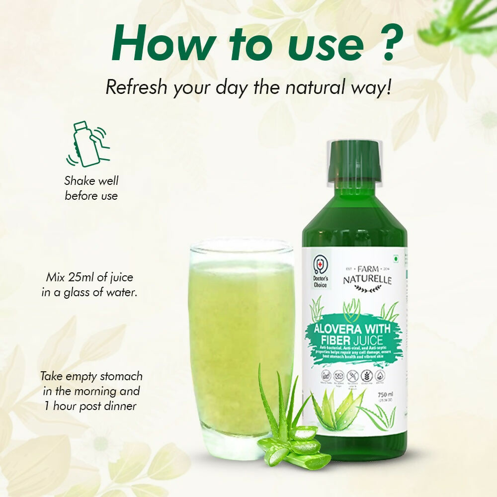 Farm Naturelle Aloe Vera Juice - Revitalize Hair, Skin, and Digestive Health