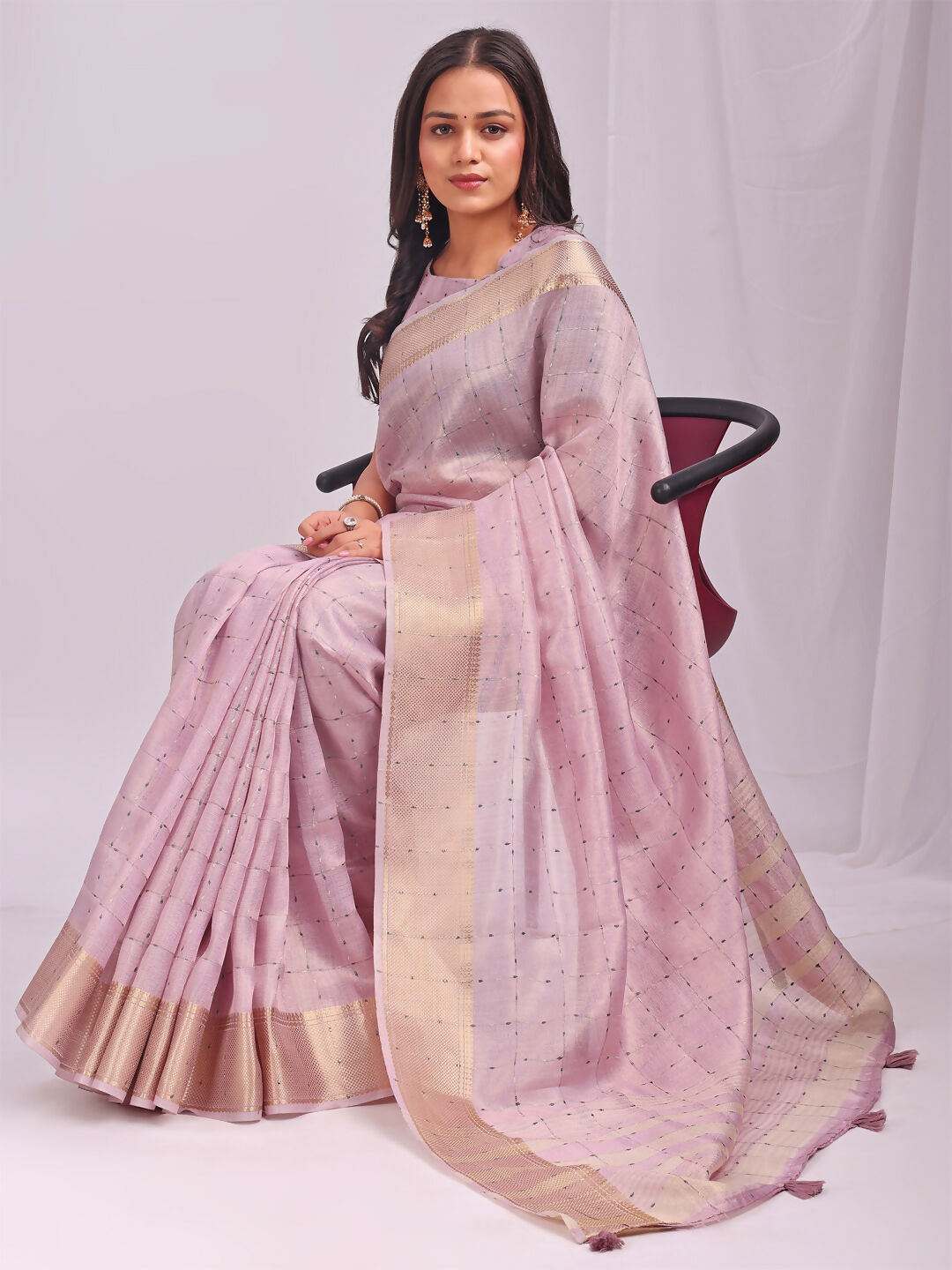 Astita Organza Light Pink Saree