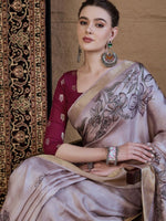 Thumbnail for Anouk Floral Zari Silk Blend Saree