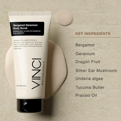 Vinci Botanicals Bergamot Geranium Body Scrub - Distacart