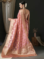 Thumbnail for NOZ2TOZ Women's Organza Pink Woven Design Designer Saree With Blouse Piece - Distacart