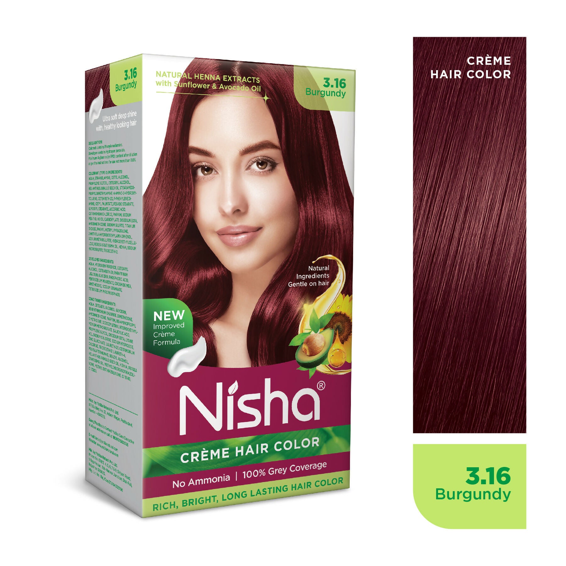 Nisha Creme Hair Color for Women - Burgundy - Distacart
