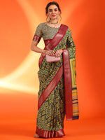 Thumbnail for NOZ2TOZ Women's Dola Silk Mustard Woven Design Designer Saree With Blouse Piece - Distacart