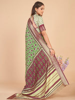 Thumbnail for NOZ2TOZ Women's Dola Silk Light Green Woven Design Designer Saree With Blouse Piece - Distacart