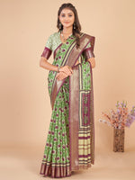 Thumbnail for NOZ2TOZ Women's Dola Silk Light Green Woven Design Designer Saree With Blouse Piece - Distacart