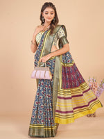 Thumbnail for NOZ2TOZ Women's Dola Silk Navy Blue Woven Design Designer Saree With Blouse Piece - Distacart