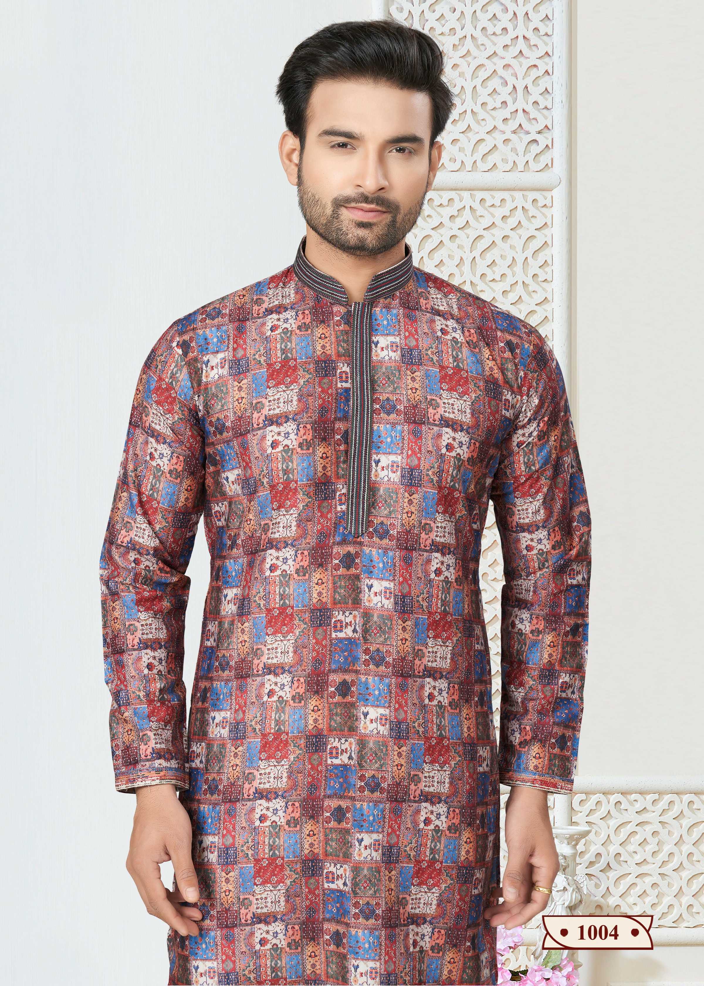 Joban Fashion Men's multicolor Cotton printed Kurta Pyjama set - Distacart