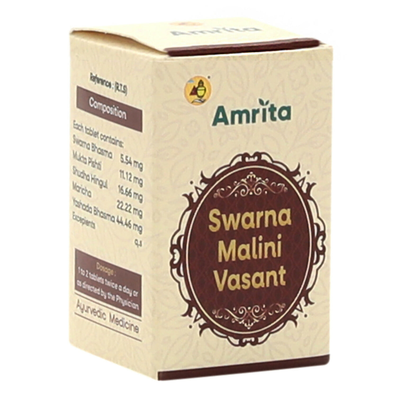 Amrita Swarna Malini Vasant Ras Tablets - Distacart