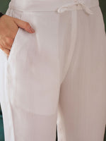 Thumbnail for Sangria Floral Embroidered A Line Kurta With Trouser & Dupatta