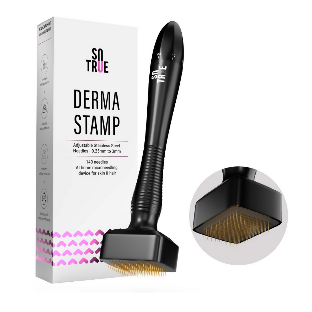 Sotrue Derma Stamp for Hair Growth | Adjustable Needles 0.25mm to 3mm - Distacart