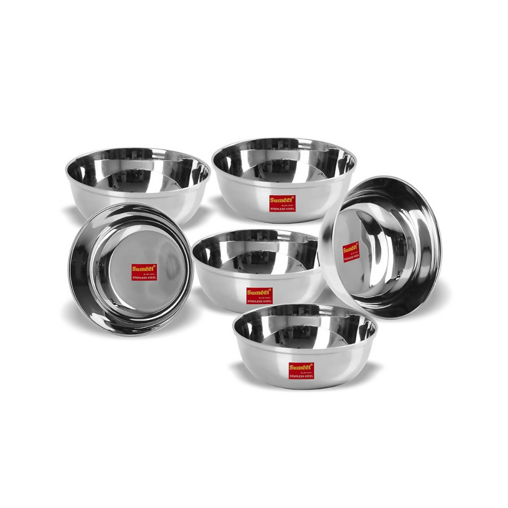Sumeet Stainless Steel Solid Bowl Set - Dista