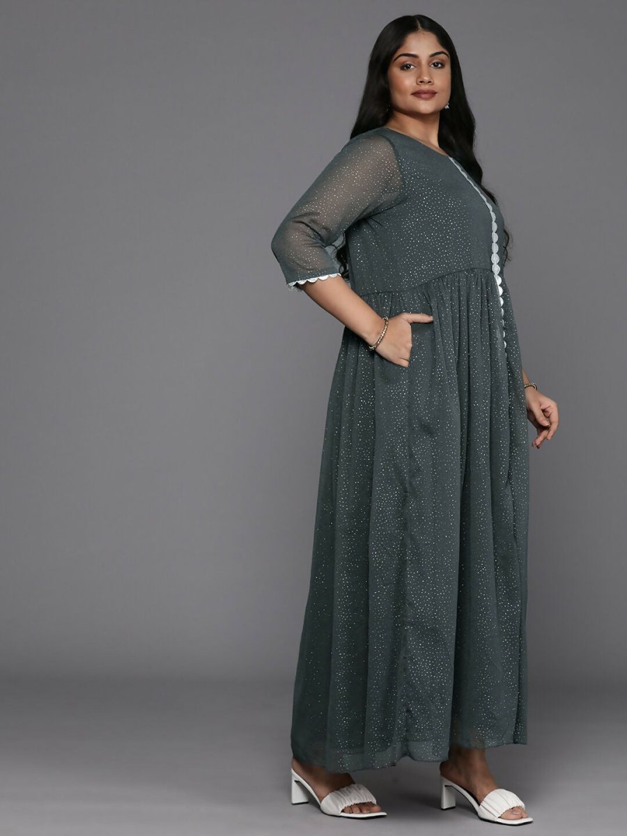 Ahalyaa Women's Traditional wear Ethnic Dress - Grey - Distacart