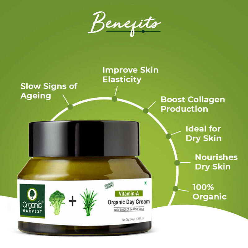 Organic Harvest Vitamin A Organic Day Cream with Broccoli & Aloe Vera - Distacart