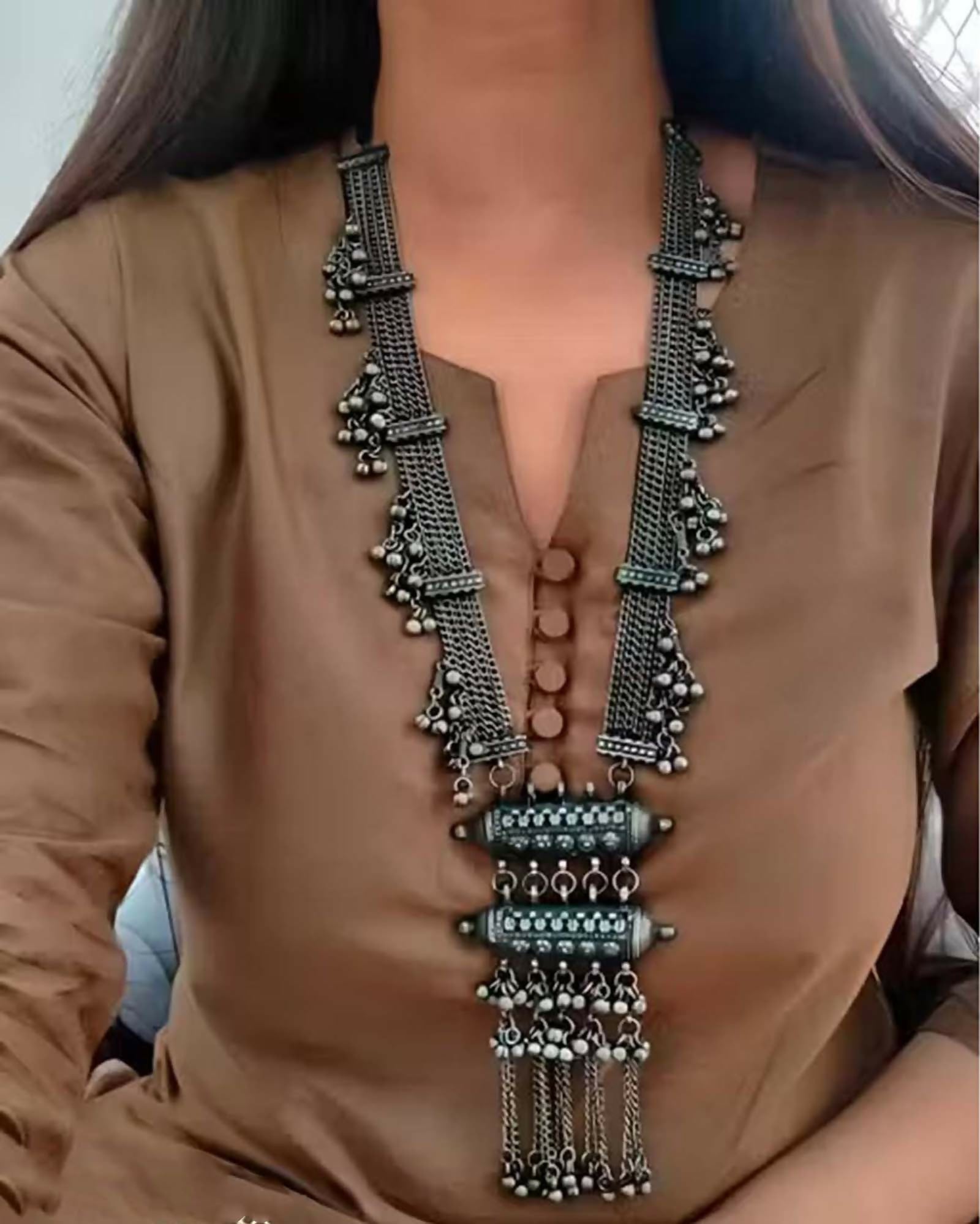Joban Fashion Women Silver Round Pendant Set - Distacart