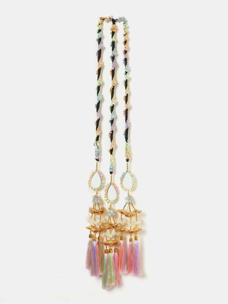 Ruby Raang Colorful Gota Pati Work And Colorful Pastel Hues Threadswith And Black Thread & Mirros - Distacart