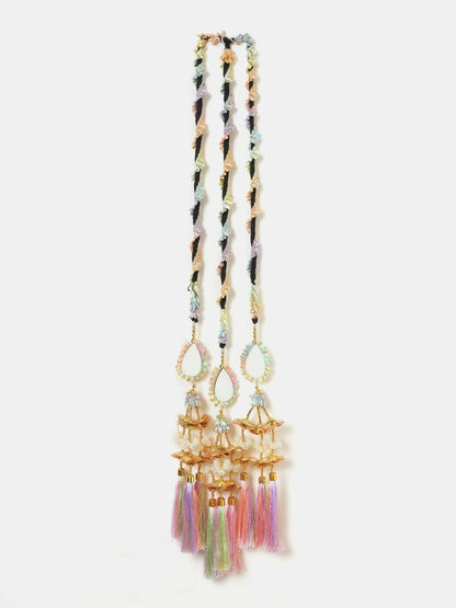 Ruby Raang Colorful Gota Pati Work And Colorful Pastel Hues Threadswith And Black Thread & Mirros - Distacart