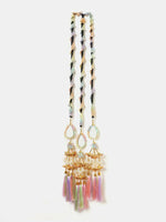 Thumbnail for Ruby Raang Colorful Gota Pati Work And Colorful Pastel Hues Threadswith And Black Thread & Mirros - Distacart