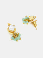 Thumbnail for Ruby Raang Set Of Pastel Green Maang Tikka And Earrings - Distacart