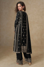 Thumbnail for Anaita Black Chinon Silk Stitched Suit with Embroidery & Sequence Work - Distacart