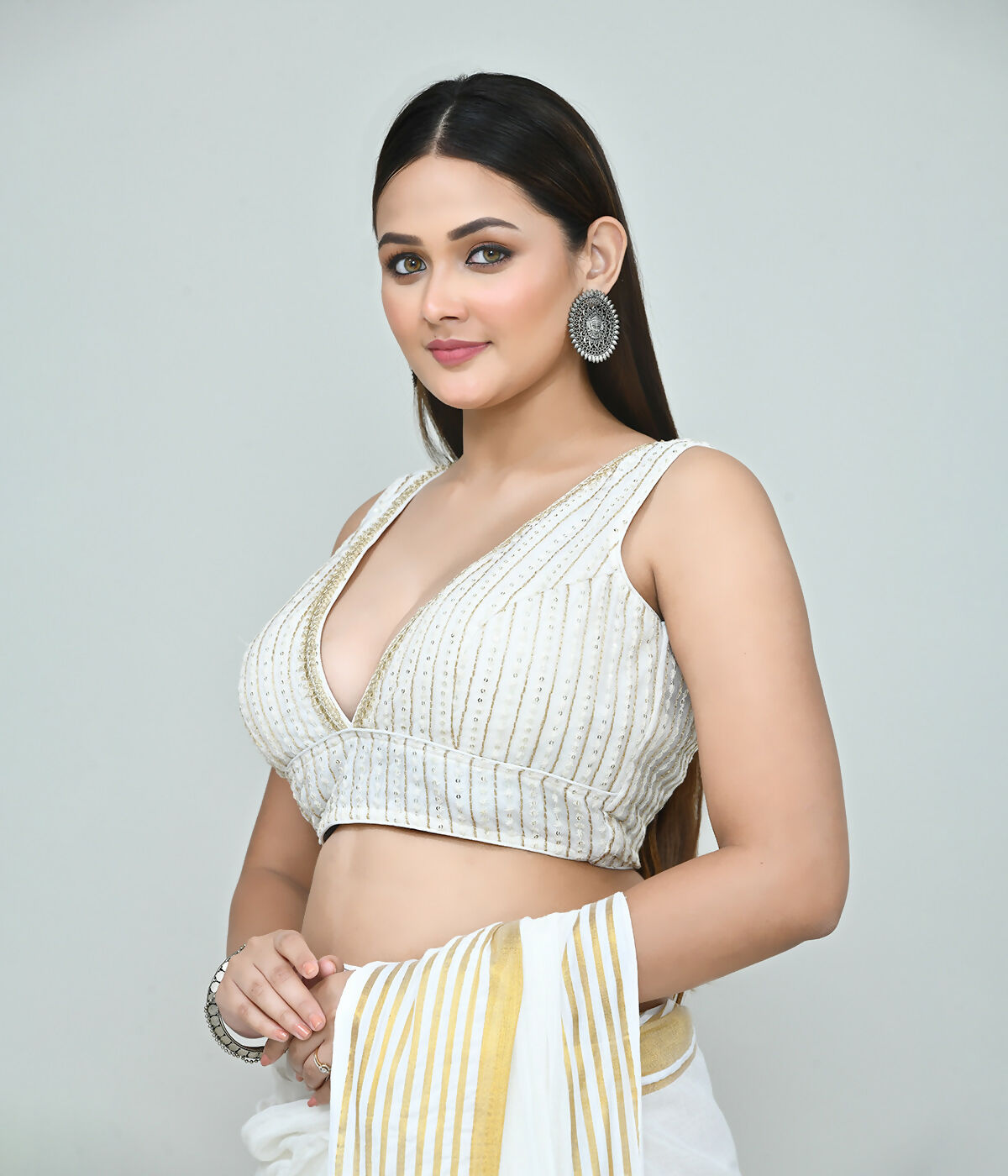 Joban Fashion Women's White Embroidered Stitched Blouse