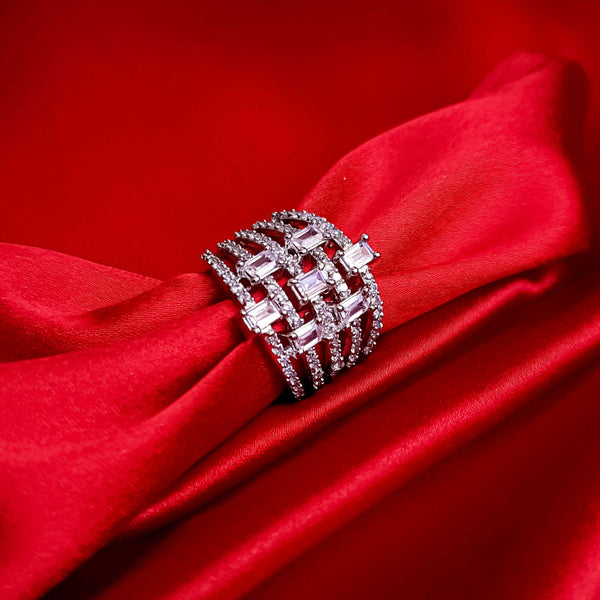 Joban Fashion Silver Brass Adjustable Ring