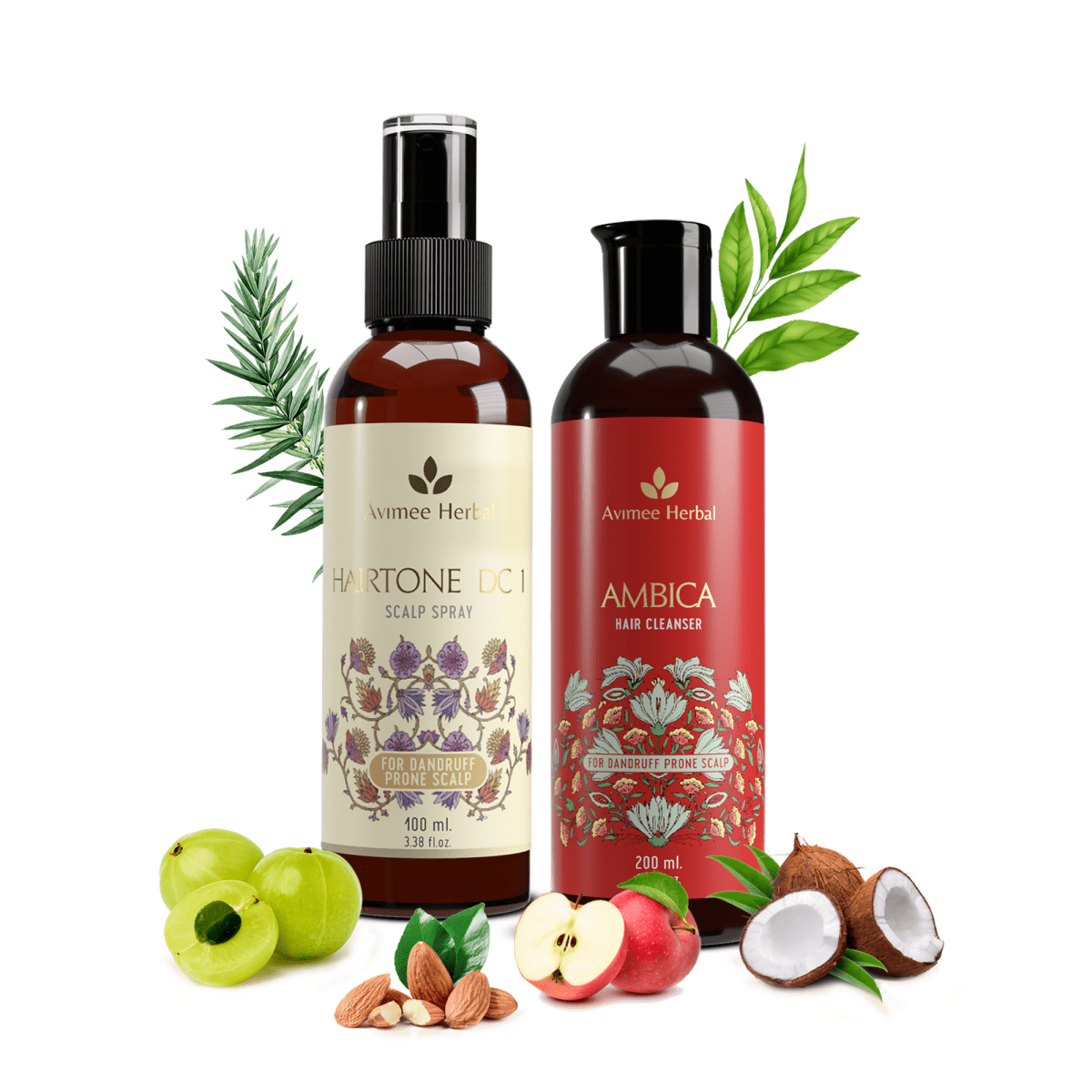Avimee Herbal Anti Dandruff Kit, Fights Dandruff & Moisturises Scalp Naturally, With Rosemary, Apple Cider Vinegar, Tea Tree Oil & Neem Extracts - Distacart