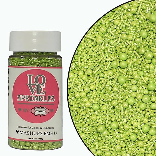 lime green sprinkles bottle for decoration bottle 100 g