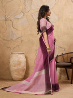 Thumbnail for Astita Rani Pink Linen Saree