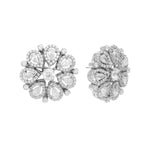 Thumbnail for Nuyug Rhodium-Plated Zircon Studded Floral Statement Stud Earrings
