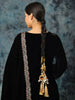 Ruby Raang Gold Gota Pati Work And Threads With Pearls And Black Thread And Mirrors - Distacart