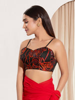 Thumbnail for Joban Fashion Black Organza Padded Blouse With Sweetheart Neck Sleeveless