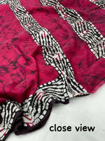 Thumbnail for Arfa Fashion House Rani Pink Pure Chanderi Cotton Batik Printed Saree - Distacart