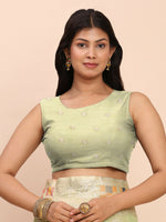 Thumbnail for Astita Linen Cotton Light Green Saree