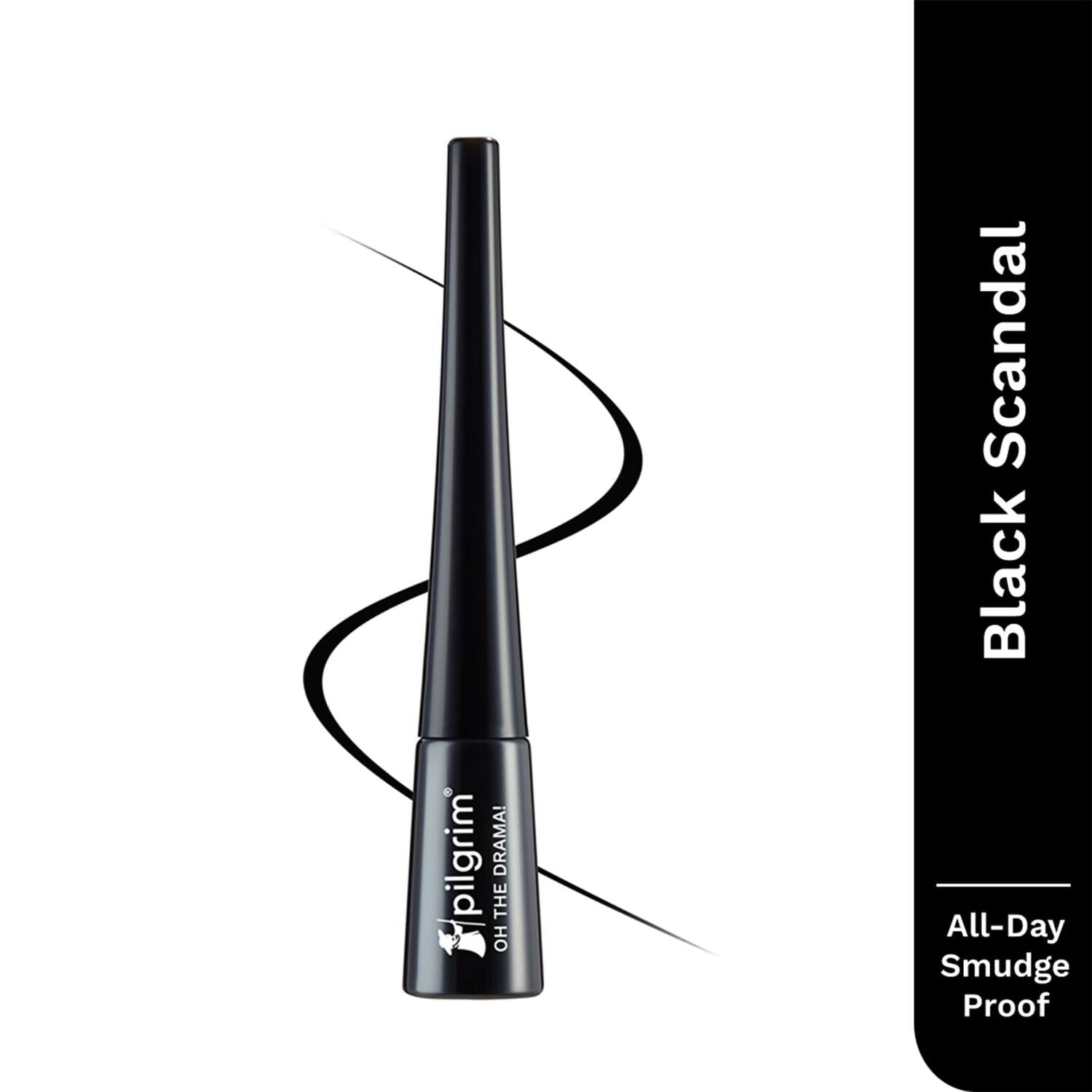 Pilgrim Metallic Eyeliner Black Scandal, Long Lasting & Smudge Proof Enriched With Argan Oil - Distacart
