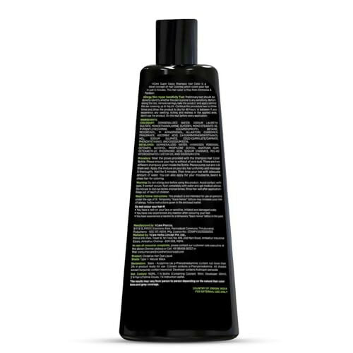 VCare Super Eazzy Hair Color Shampoo for Women and Men - Natural Black