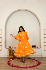 Thumbnail for Joban Fashion Orange Tie & Dye Cotton Dress - Distacart