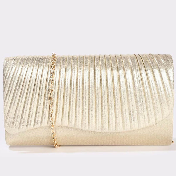 Joban Fashion Women Envelope Clutch With Chain Strap - Golden - Dista