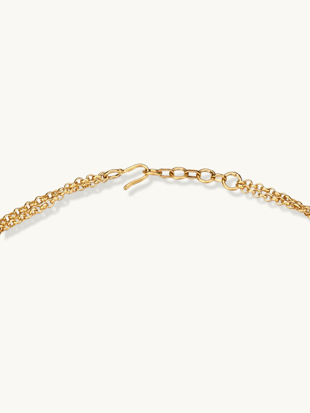 Nuyug 22K Gold-Plated Zircon Studded Enamel Embellished Dual Layered Necklace Set