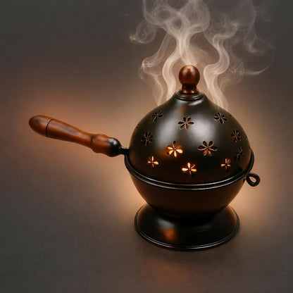 Not Available Metal Loban Dhoop Dani - Black Color - Dista