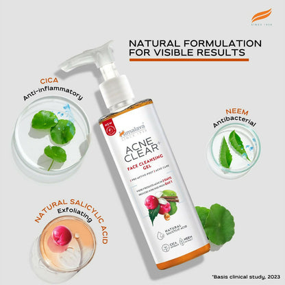 Himalaya Herbals Acne Clear+ Face Cleansing Gel - Distacart