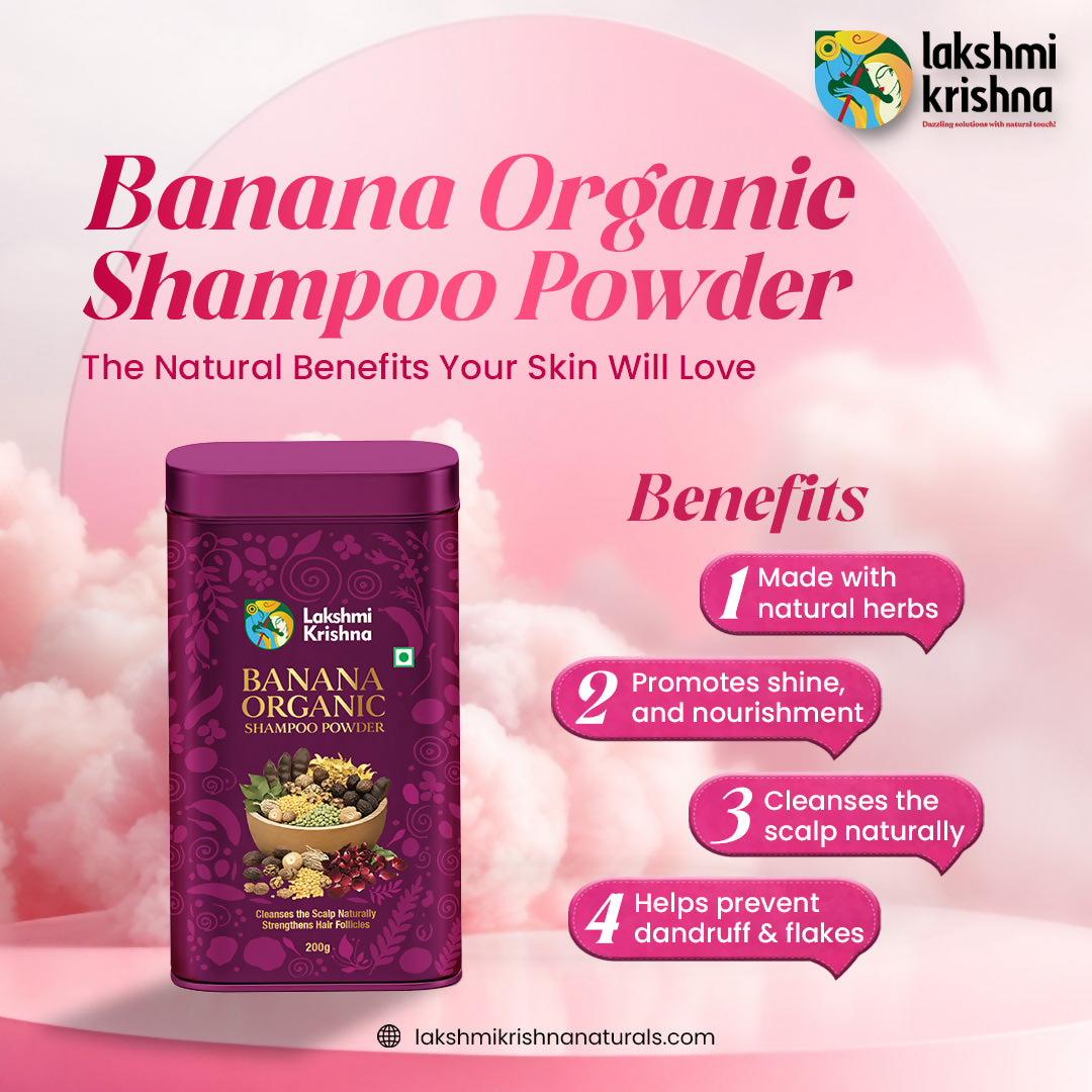 Lakshmi Krishna Naturals Banana Organic Shampoo Powder