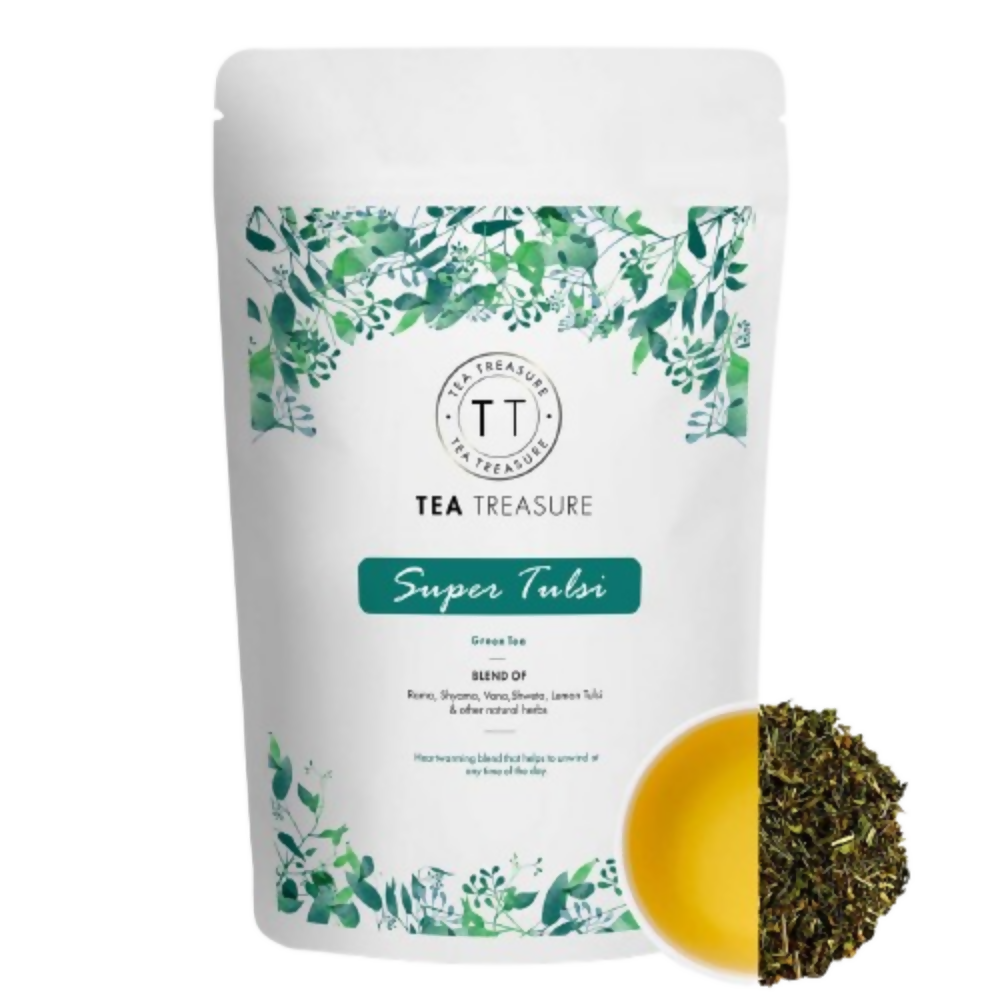 Tea Treasure Super Tulsi Green Tea - Loose Leaf - Distacart