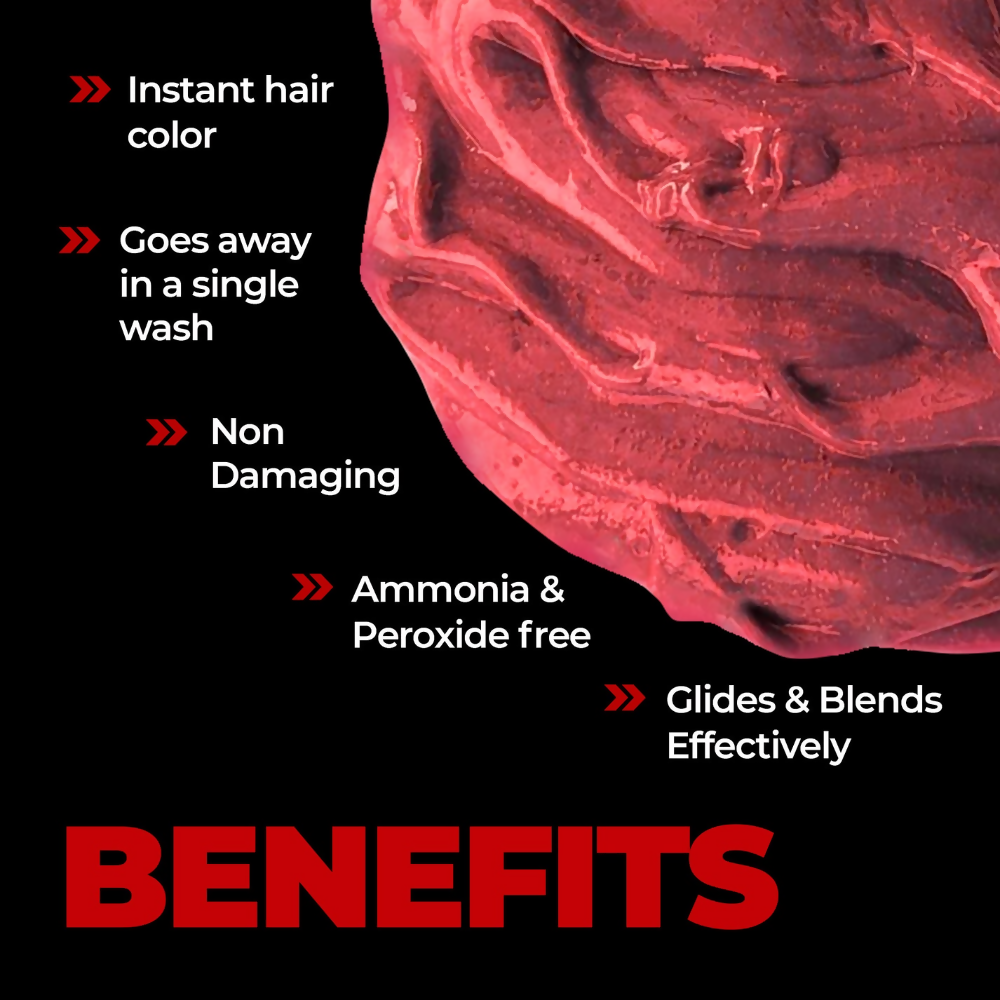 Beardo Dye Hard Temporary Hair Color Metallic Red - Distacart