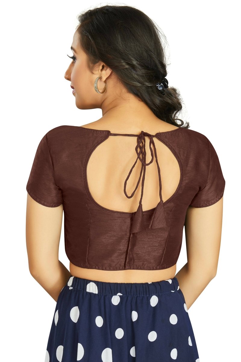 Aastha Fashion Women's Coffee Art Silk Designer Festive Wear Readymade Blouse - Distacart