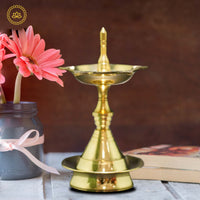 Thumbnail for Udupi Deepa: Exquisite Brass Diya for Festivities - Distacart