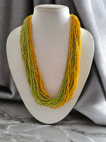 Thumbnail for Inhanns Handmade Beaded Multilayer Necklace, 20 Layers - Neon Green & Yellow - Distacart