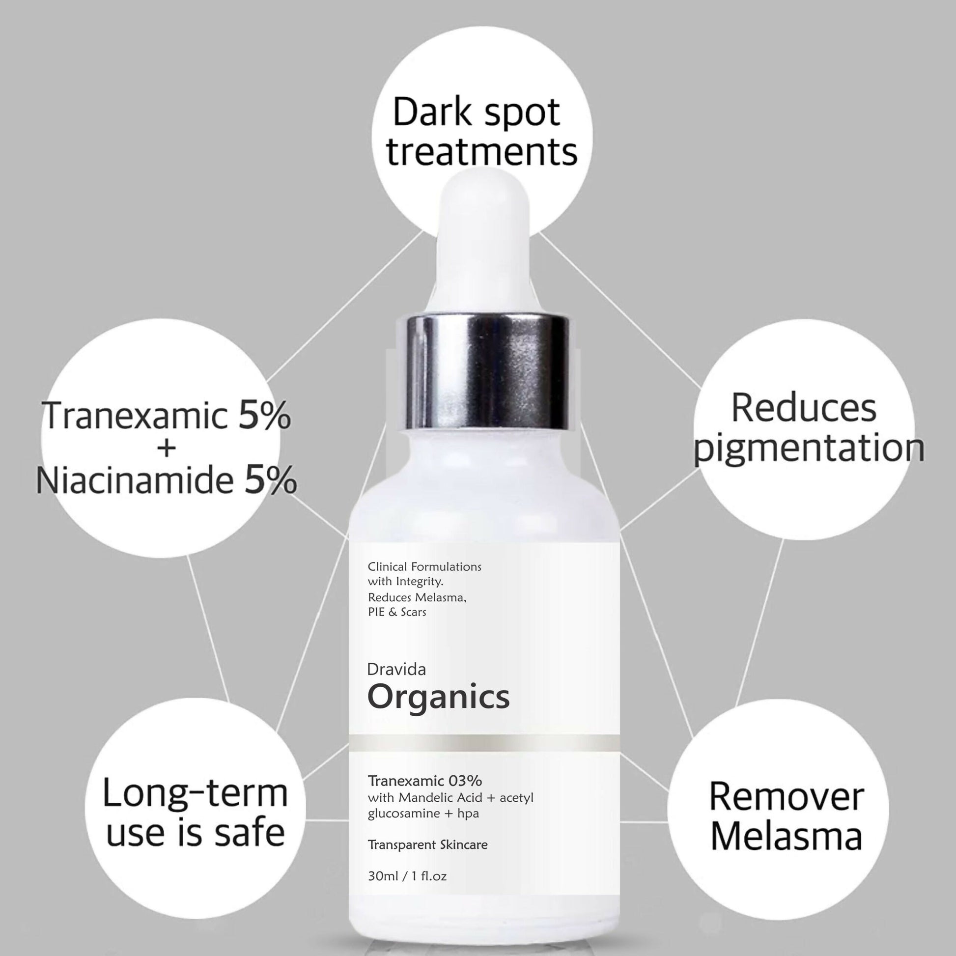 Dravida Organics 3% Tranexamic Acid Serum - Dista
