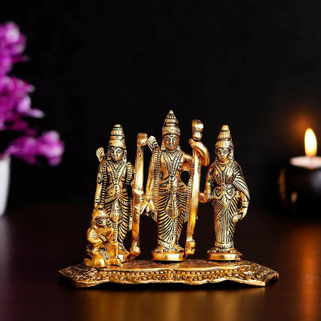 Jaipurcrafts Antique White Metal Lord Ram Darbar Idol - Distacart